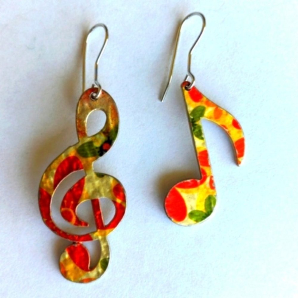 Vintage musical earrings